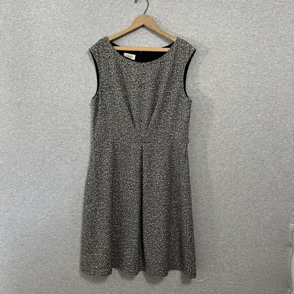 Vintage Talbots Sheath Dress Womens Large Black White Tweed Wool Blend FitnFlare - Picture 1 of 14